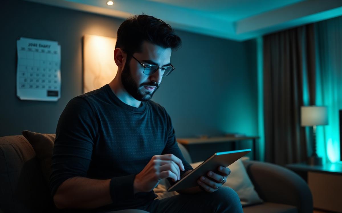 Hombre calculando en una tablet cuántos meses de runway financiero tiene tras perder su empleo