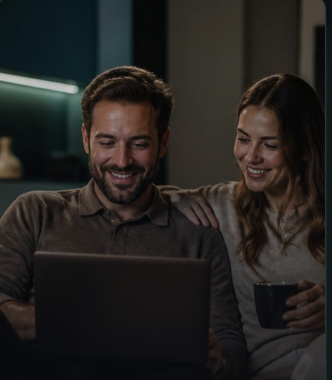 Pareja organizando sus finanzas