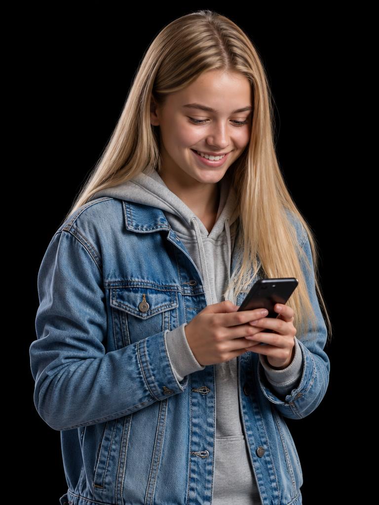 Adolescente con móvil